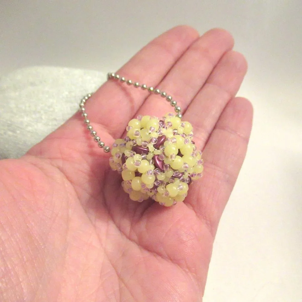 Handwoven Uranium and Glow in the dark Pendant